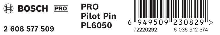 Pin Pilot Bosch PRO PL6050 untuk pemotong annular TCT.