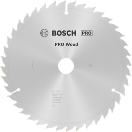 Mata gergaji bundar Bosch PRO Wood 254 mm T40 untuk pemotongan kayu yang presisi.