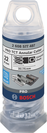 Pemotong annular TCT Bosch 22 mm PRO Metal.
