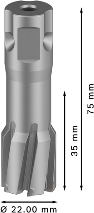 Pemotong Annular TCT Bosch PRO Metal 22x35x75mm.