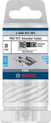 Pemotong Annular TCT Bosch PRO Metal 30×35×75 mm.