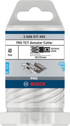 Pemotong Annular TCT Bosch PRO Metal 40×35×75 mm.