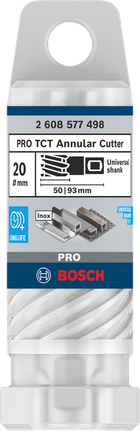 Pemotong Annular TCT Bosch PRO Metal 20×50×93 mm.