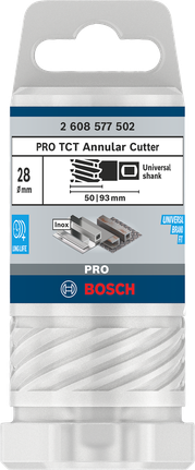 Pemotong Annular TCT Bosch PRO Metal 28×50×93 mm.
