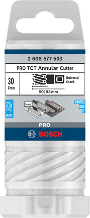 Pemotong Annular TCT Bosch PRO Metal 30×50×93 mm.