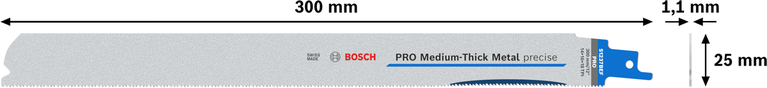 Mata pisau Bosch PRO Medium-Thick Metal presisi S1237BEF, 300 mm.