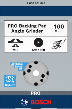 Bosch PRO Backing Pad Soft 100 mm untuk mesin gerinda sudut.