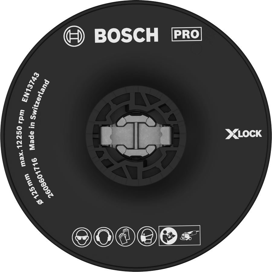 Bosch PRO Backing Pad Hard 125 mm dengan X-Lock.