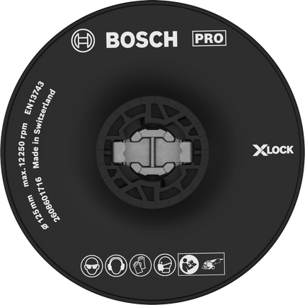 Bantalan Penopang Keras Bosch PRO 125 mm Aksesori X-Lock.