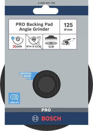 Bosch PRO Backing Pad 125 mm SCM untuk mesin gerinda sudut.