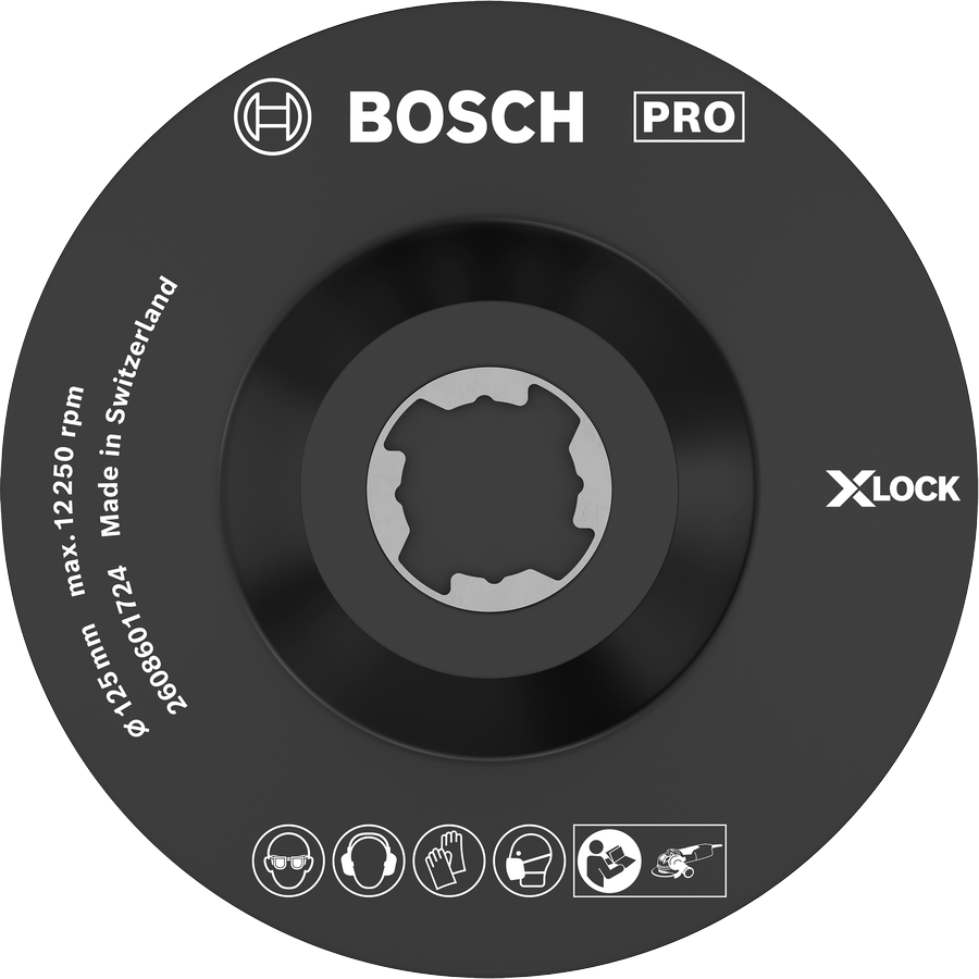 Bosch PRO Backing Pad 125 mm SCM untuk mesin gerinda X-LOCK.