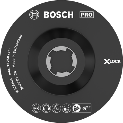 Bosch PRO Backing Pad 125 mm SCM untuk mesin gerinda X-LOCK.