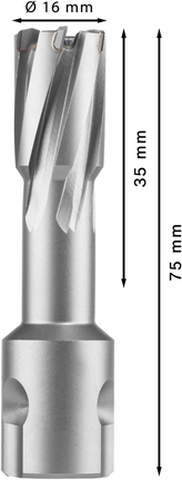 Pemotong Annular TCT Bosch PRO Metal 16x35x75 mm.