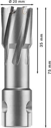 Pemotong Annular TCT Bosch PRO Metal 20x35x75 mm.