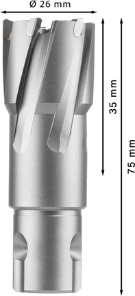 Pemotong Annular TCT Bosch PRO Metal 26x35x75 mm.