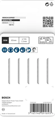 PRO Metal curve T118EOF Mata gergaji jigsaw Bosch PRO Metal curve T118EOF 83 mm 5 pcs.