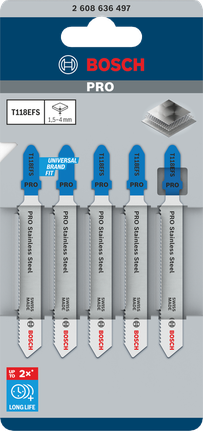 Mata gergaji ukir baja tahan karat Bosch PRO T118EFS 83 mm 5 pcs.