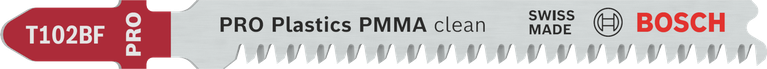 Mata gergaji ukir Bosch PRO Plastics PMMA bersih T102BF.