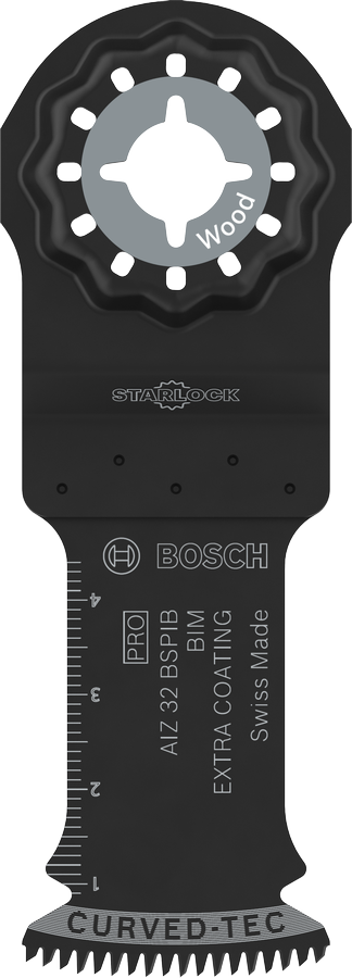 Mata pisau serbaguna Bosch PRO AIZ 32 BSPIB untuk memotong kayu.