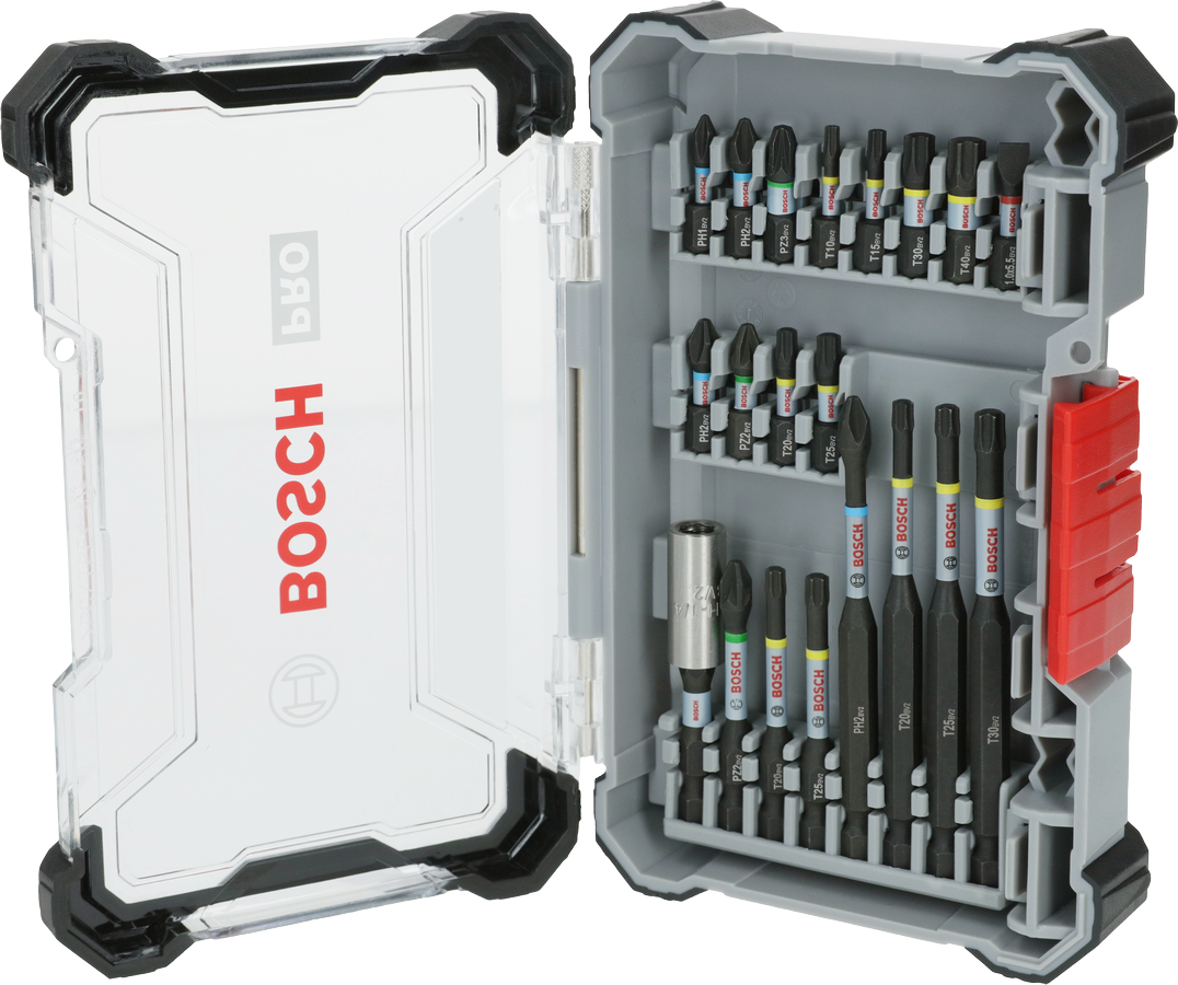 Set Mata Obeng Impact Bosch PRO, isi 20 pcs dalam kotak.