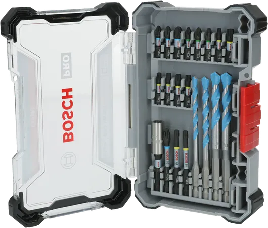 Bosch PRO Impact Campuran Set 20 pcs dengan berbagai macam bit.