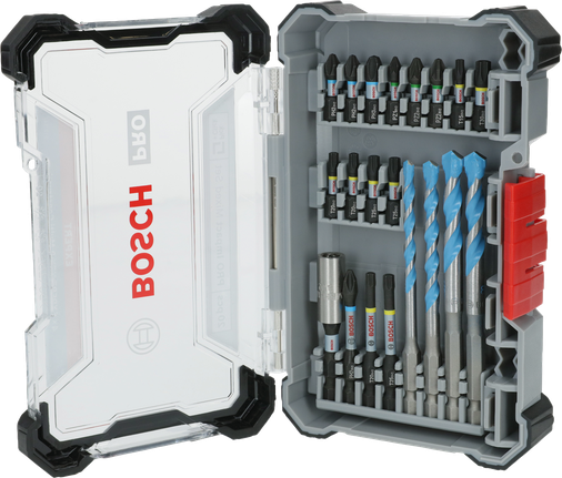 Bosch PRO Impact Campuran Set 20 pcs dengan berbagai macam bit.
