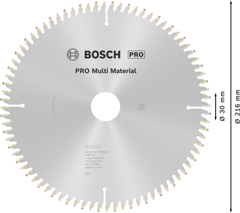 Mata Gergaji Sirkular PRO Multi Material, 216 x 2,5 x 30 mm, T80 Mata Gergaji Sirkular PRO Multi Material, 216 x 2,5 x 30 mm, T80