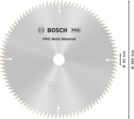 PRO Multi Material Mata Gergaji Lingkar Multi Material Bosch PRO 305 mm 96 gigi.