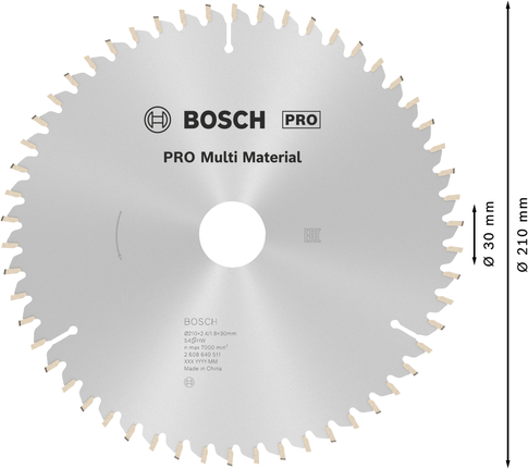 Mata Gergaji Sirkular PRO Multi Material, 210 x 2,4 x 30 mm Mata Gergaji Sirkular PRO Multi Material, 210 x 2,4 x 30 mm