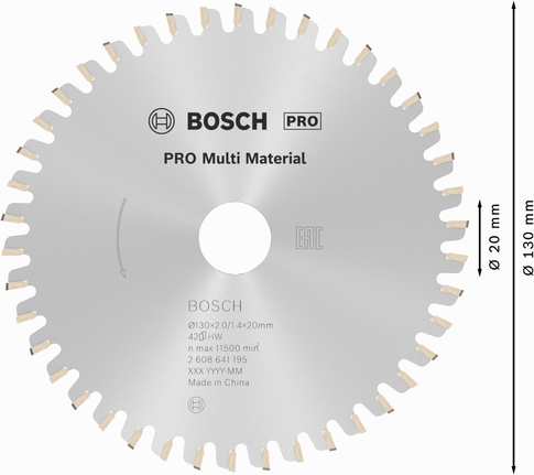 Mata Gergaji Sirkular PRO Multi Material, 130 x 2 x 20 mm Mata Gergaji Sirkular PRO Multi Material, 130 x 2 x 20 mm