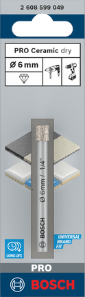Mata bor kering Bosch PRO Ceramic 6 mm.
