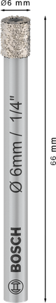 Mata Bor Kering Keramik Bosch PRO 6x66 mm untuk ubin.