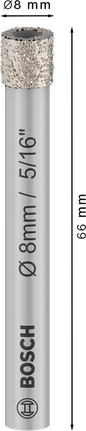 Mata Bor Kering Bosch PRO Ceramic 8x66 mm untuk ubin.