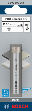 Mata bor kering Bosch PRO Ceramic 10 mm 3/8″.
