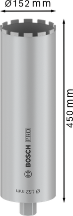 Bosch PRO Core Cutter basah 152x450 mm untuk pengeboran beton.
