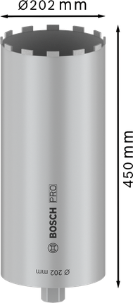 Bosch PRO Core Cutter basah 202x450 mm untuk pengeboran.