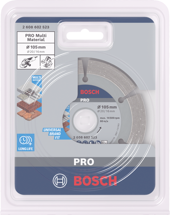 Cakram berlian multi material Bosch PRO 105×20/16 mm.