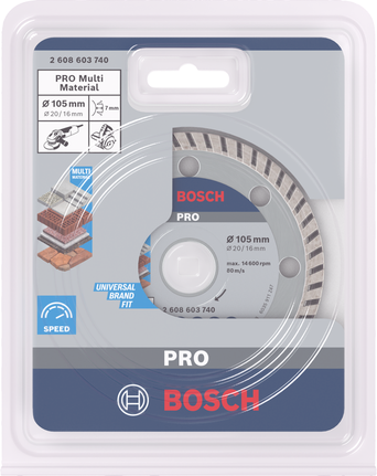 Cakram Berlian Multi Material Bosch PRO 105×20/16 mm.