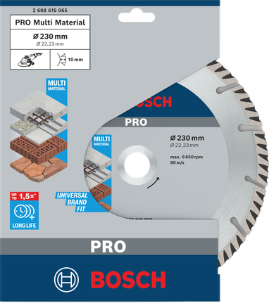 Cakram Berlian Multi Material Bosch PRO 230×22,23 mm.