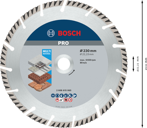 Cakram Berlian Multi Material Bosch PRO, 230 mm.
