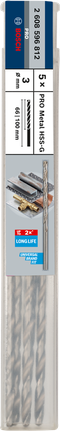 Mata Bor Puntir PRO Metal HSS-G Panjang, 3 x 66 x 100 mm, 5 buah Mata Bor Puntir PRO Metal HSS-G Panjang, 3 x 66 x 100 mm, 5 buah