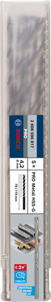 Mata Bor Puntir PRO Metal HSS-G Panjang, 4,2 x 78 x 119 mm, 5 buah Mata Bor Puntir PRO Metal HSS-G Panjang, 4,2 x 78 x 119 mm, 5 buah