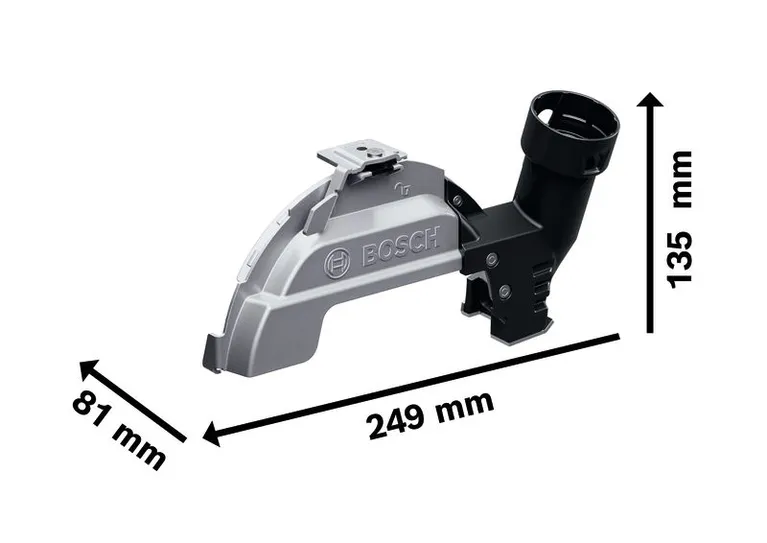 Pelindung penyedot debu Bosch GDE 180-CG untuk penggiling sudut besar.