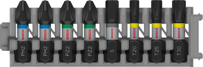 Set Mata Obeng Impact Bosch PRO, 8 pcs, berbagai ukuran.