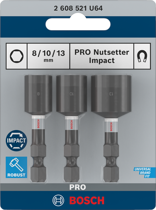 Set Bosch PRO Nutsetter Impact 8/10/13 mm.