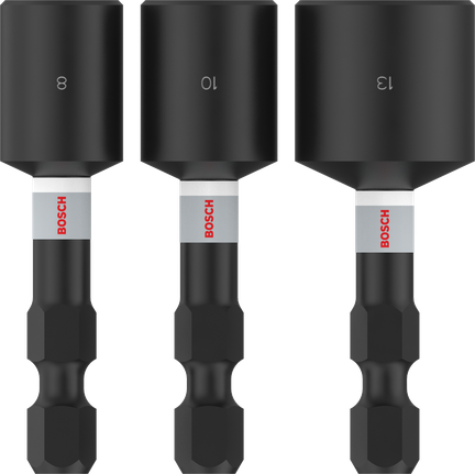 Set pahat impak Bosch PRO Nutsetter 8, 10, 13 mm 1/4" hex.
