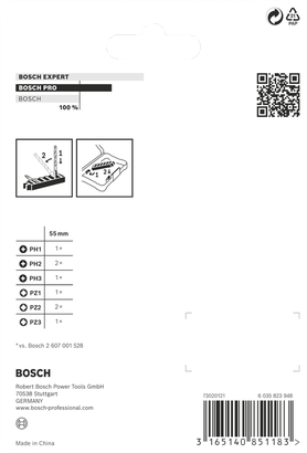 Object #200469801: 2608522328_bo_pro_p_b_1 Set mata obeng Bosch PRO Impact 8 pcs 55 mm
