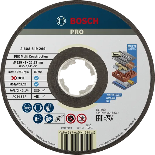Cakram pemotong Bosch PRO Multi Material X-Lock 125 mm.