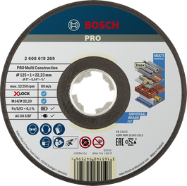 Cakram pemotong Bosch PRO Multi Material X-Lock 125 mm.