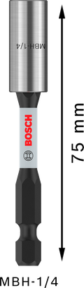 PRO Impact Bit Holder Pemegang Mata Bor Bosch PRO Standard Impact 75 mm, penggerak 1/4 inci